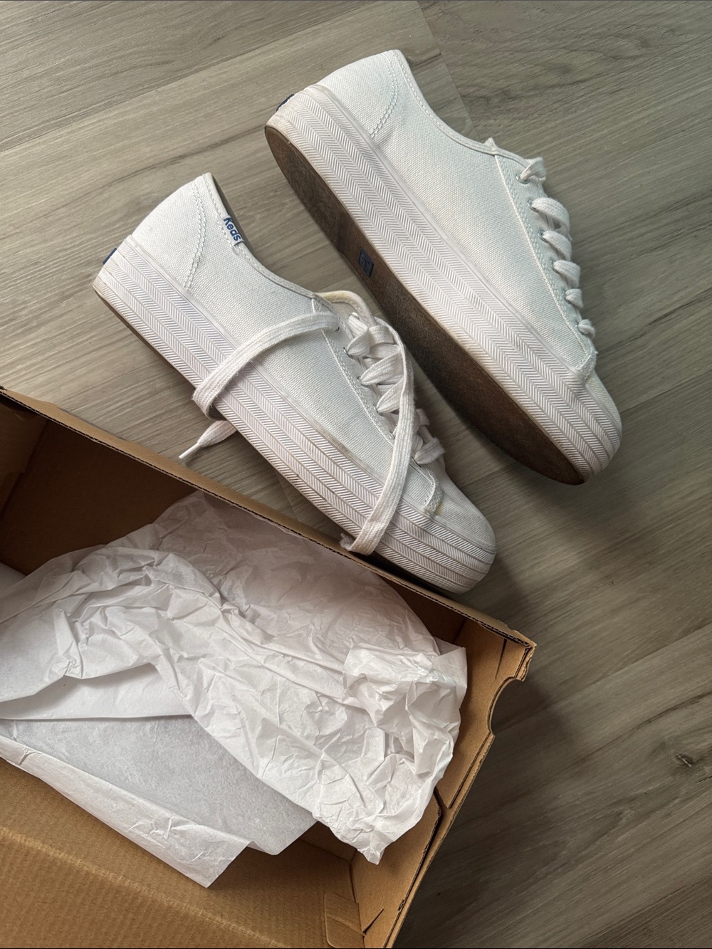 Keds Triple Kick White Canvas Low-Top Sneakers - Picture 7 of 7